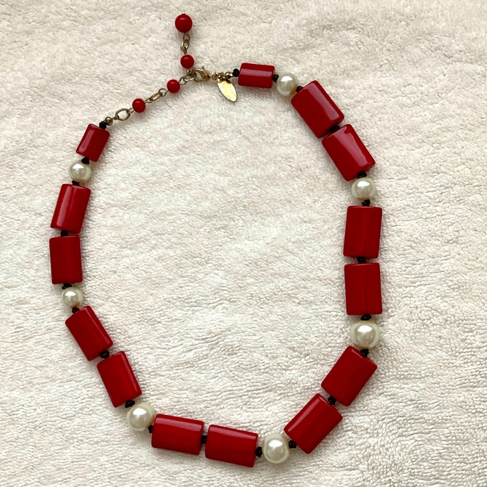 Enamel and pearl necklace from Talbots